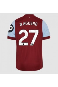 West Ham United Nayef Aguerd #27 Jalkapallovaatteet Kotipaita 2023-24 Lyhythihainen